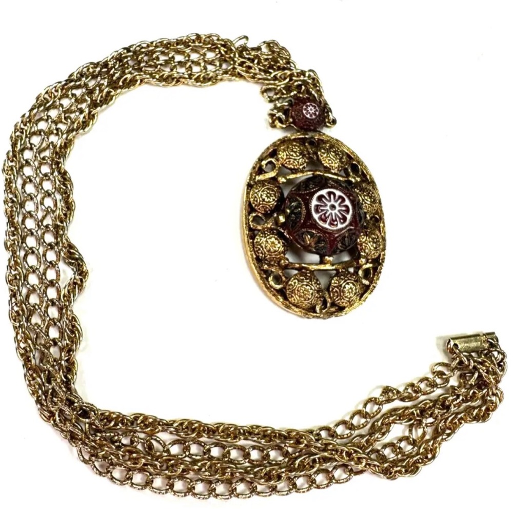 Vintage D&E Juliana for Celebrity NY Moroccan Matrix Gold Tone Necklace